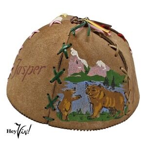 Vintage 1960s Canada Brandon Mental Health Industries Souvenir Child Beanie Hat